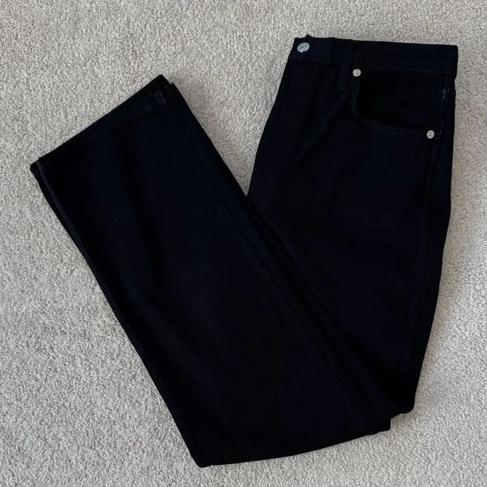 Re/Done 90's High-Rise Loose Baggy Straight-Leg Jeans 32" Black Sz29